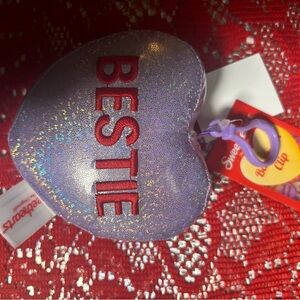 Purple Heart Shaped Bestie Keychain